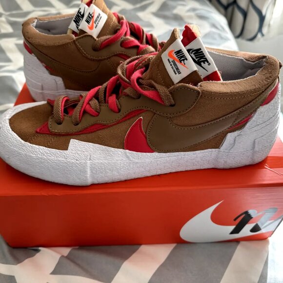 Nike Blazer Low Sacai British Tan Size 11 - Picture 1 of 6